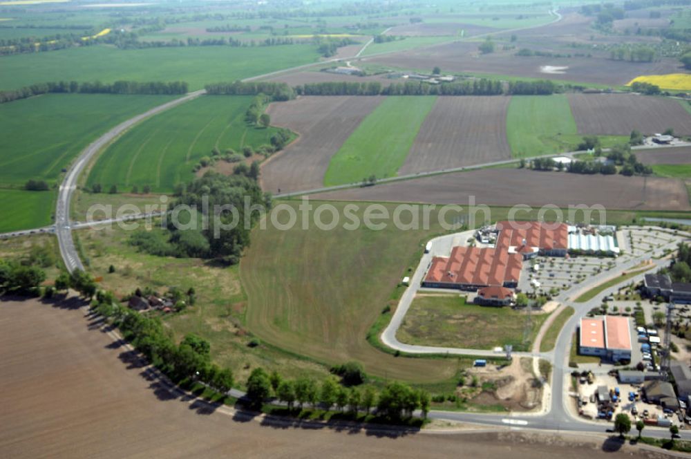 BAD FREIENWALDE from the bird's eye view: Blick auf die Ortsumfahrung der Bundesstrasse B 167 nördlich von Bad Freienwalde. Landesbetrieb Straßenwesen Brandenburg (