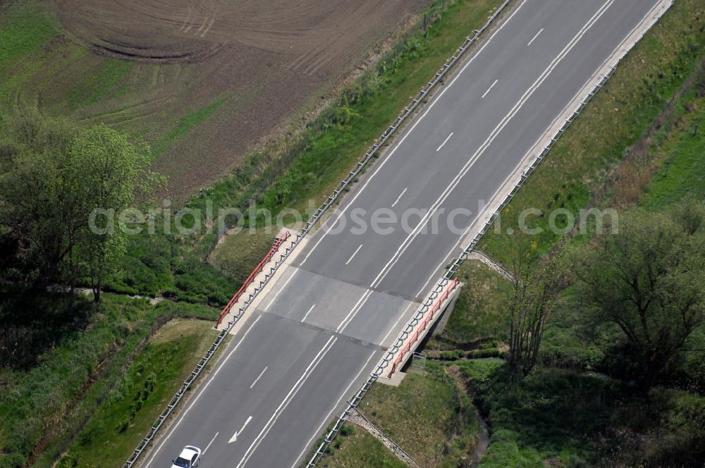 Aerial image BAD FREIENWALDE - Blick auf die Ortsumfahrung der Bundesstrasse B 167 nördlich von Bad Freienwalde. Landesbetrieb Straßenwesen Brandenburg (