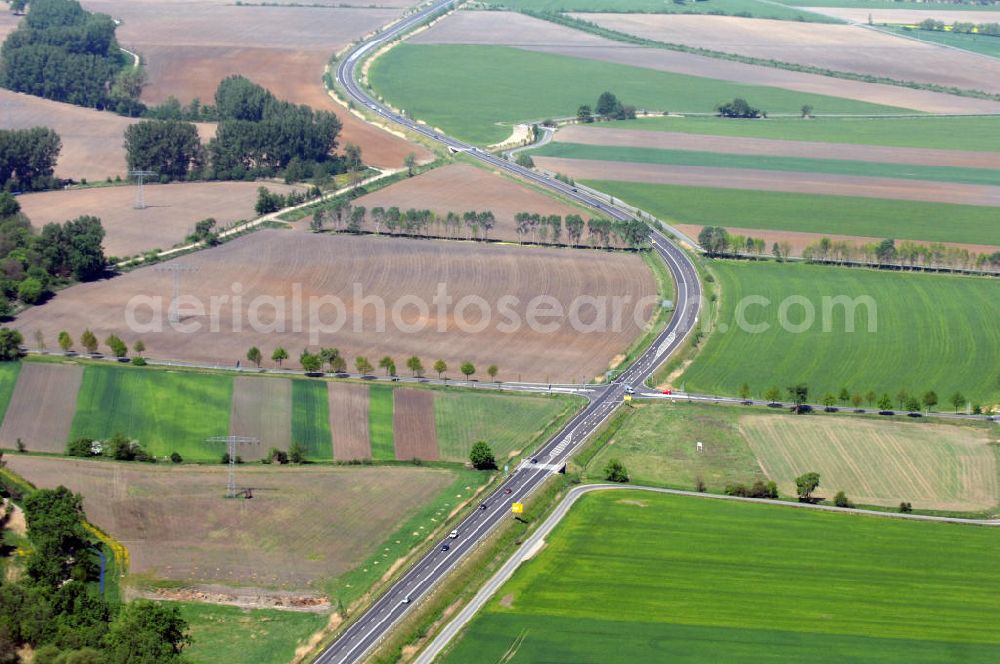 Aerial photograph BAD FREIENWALDE - Blick auf die Ortsumfahrung der Bundesstrasse B 167 nördlich von Bad Freienwalde. Landesbetrieb Straßenwesen Brandenburg (