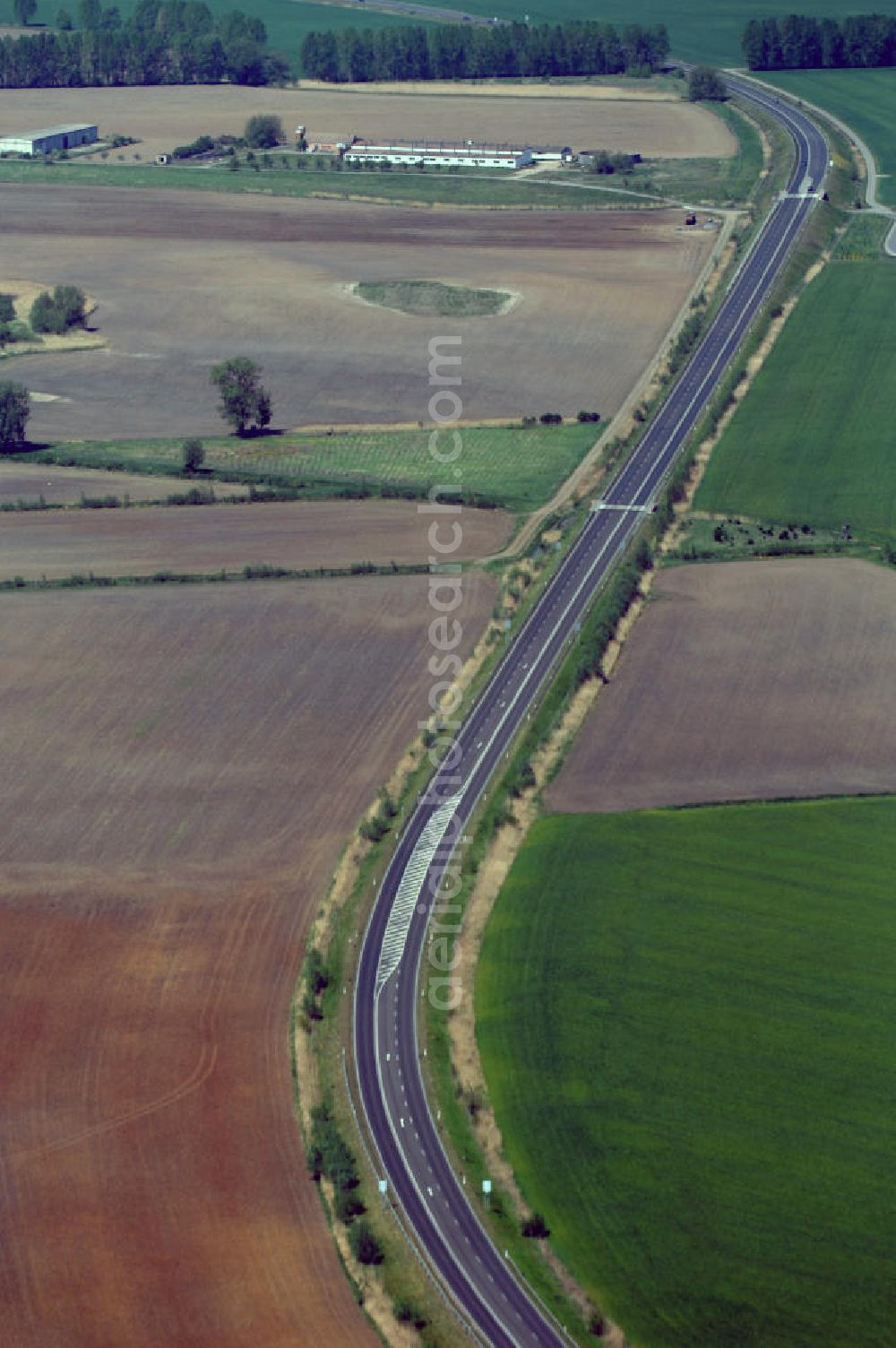 Aerial image BAD FREIENWALDE - Blick auf die Ortsumfahrung der Bundesstrasse B 167 nördlich von Bad Freienwalde. Landesbetrieb Straßenwesen Brandenburg (