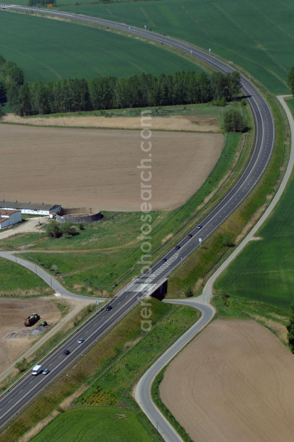 Aerial image BAD FREIENWALDE - Blick auf die Ortsumfahrung der Bundesstrasse B 167 nördlich von Bad Freienwalde. Landesbetrieb Straßenwesen Brandenburg (