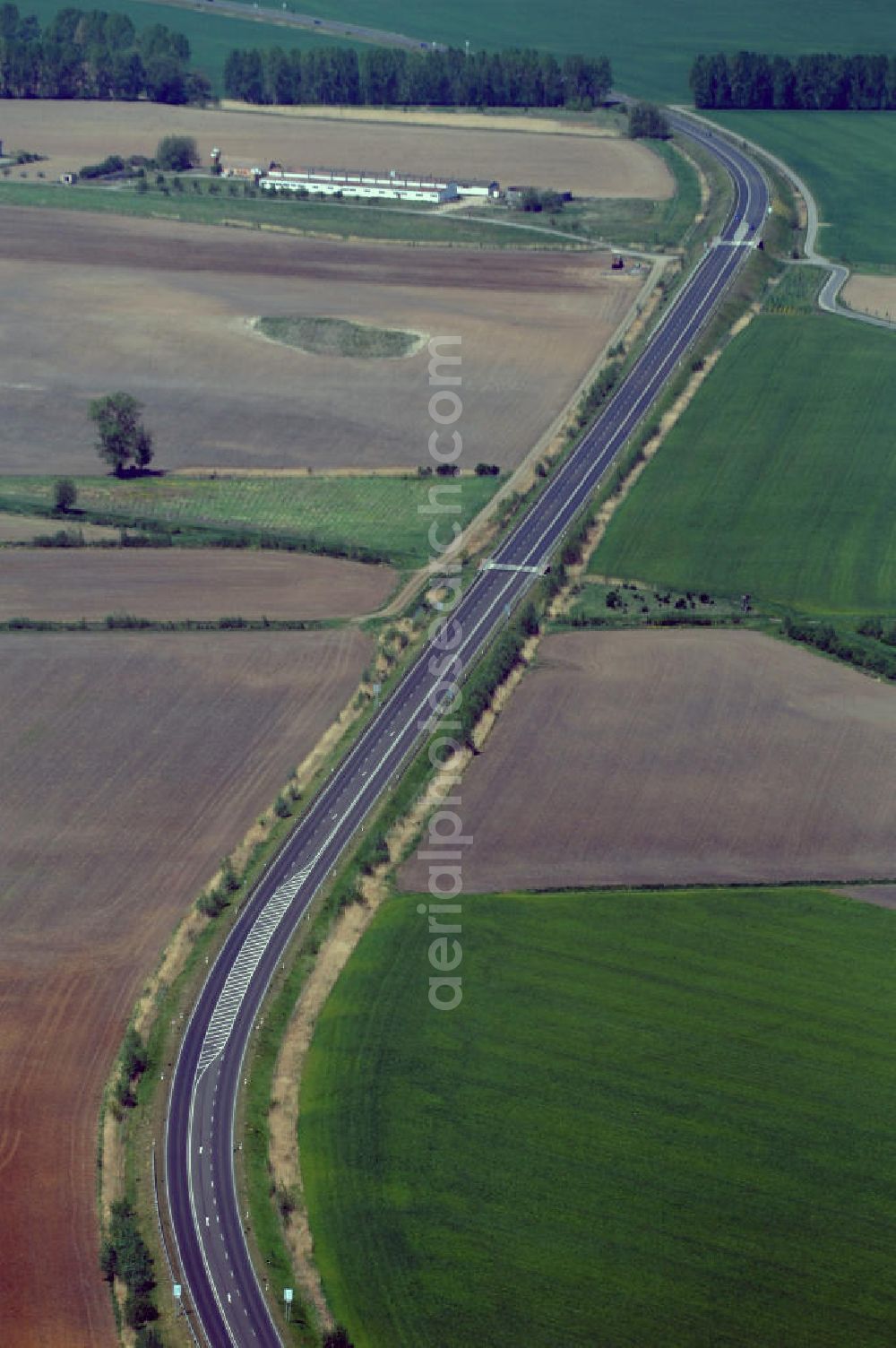 Aerial image BAD FREIENWALDE - Blick auf die Ortsumfahrung der Bundesstrasse B 167 nördlich von Bad Freienwalde. Landesbetrieb Straßenwesen Brandenburg (