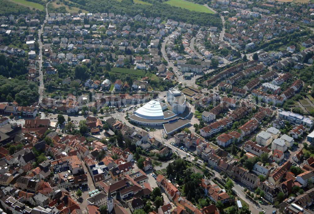 Wiesloch from the bird's eye view: Blick auf das Palatin Wiesloch. Es enthält ein Tagungs- und Kongresszentrum, ein Kulturzentrum und ein Restaurant. Kontakt: PALATIN WIESLOCH, Ringstraße 17–19, 69168 Wiesloch, Tel. +49 (0)62 22 582 01, Fax +49 (0)62 22 582 555, info@palatin.de