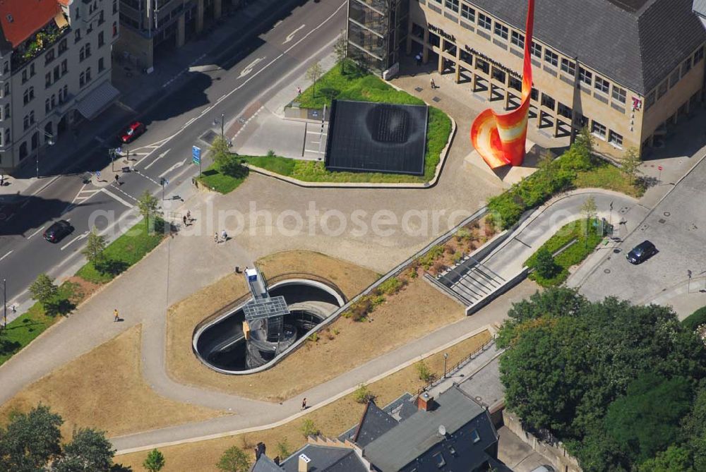 Aerial photograph Halle/Saale - Blick auf das Gebäde der Baden-Württembergischen Bank (