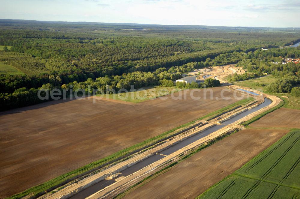 Aerial photograph Marienwerder - Blick auf die Planungsfläche des südlichen Teil des Werbellinkanals in Marienwerder, einer Gemeinde im Landkreis Barnim im Bundesland Brandenburg. Der Wiederaufbau ist ein Projekt der Wassertourismus Initiative Nordbrandenburg und soll den Oder-Havel-Kanal mit dem Finowkanal verbinden. Kontakt: