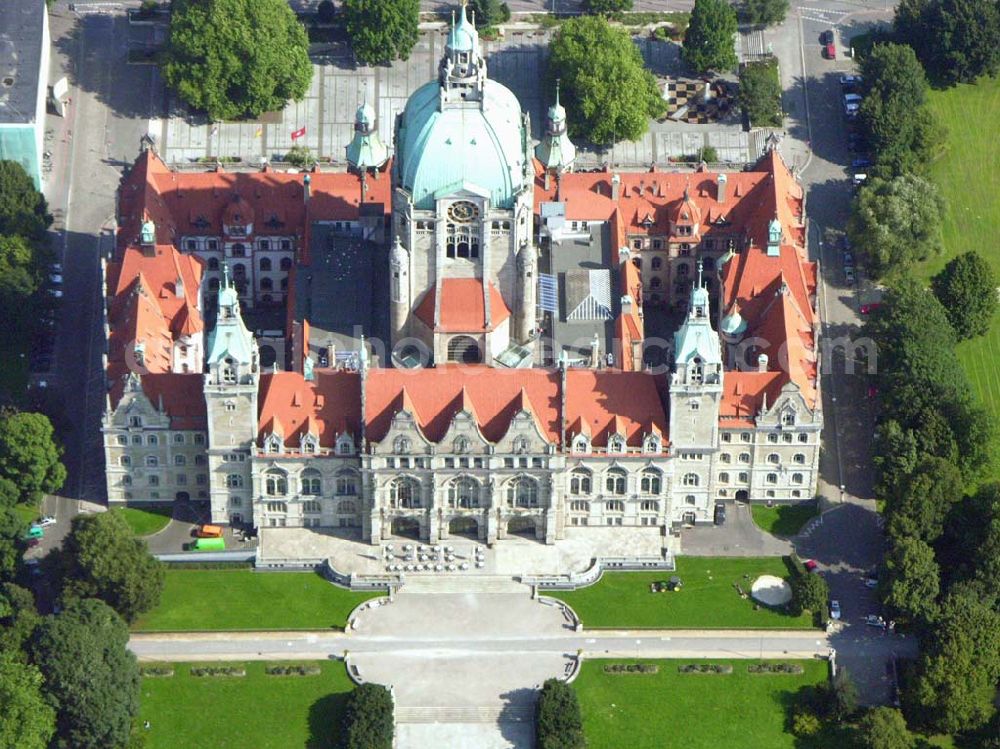 Aerial image Hannover (Niedersachsen) - Neues Rathaus, Trammplatz 2 , 30159 Hannover, Tel. 0511 / 168-42292 Sitz des Oberbürgermeisters,