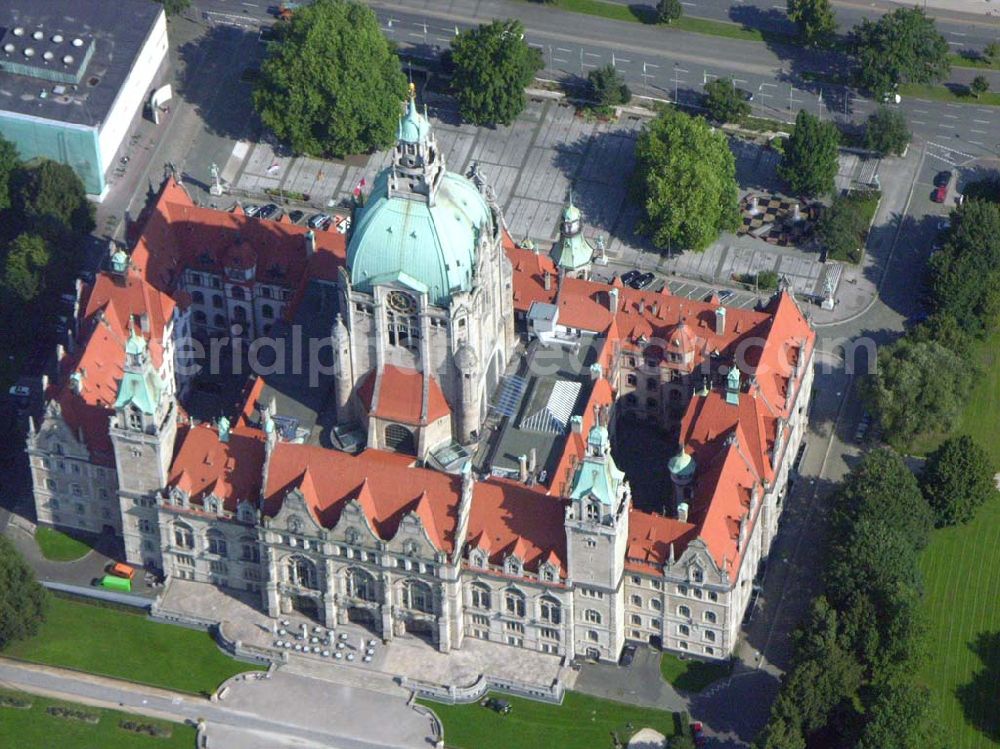 Aerial photograph Hannover (Niedersachsen) - Neues Rathaus, Trammplatz 2 , 30159 Hannover, Tel. 0511 / 168-42292 Sitz des Oberbürgermeisters,