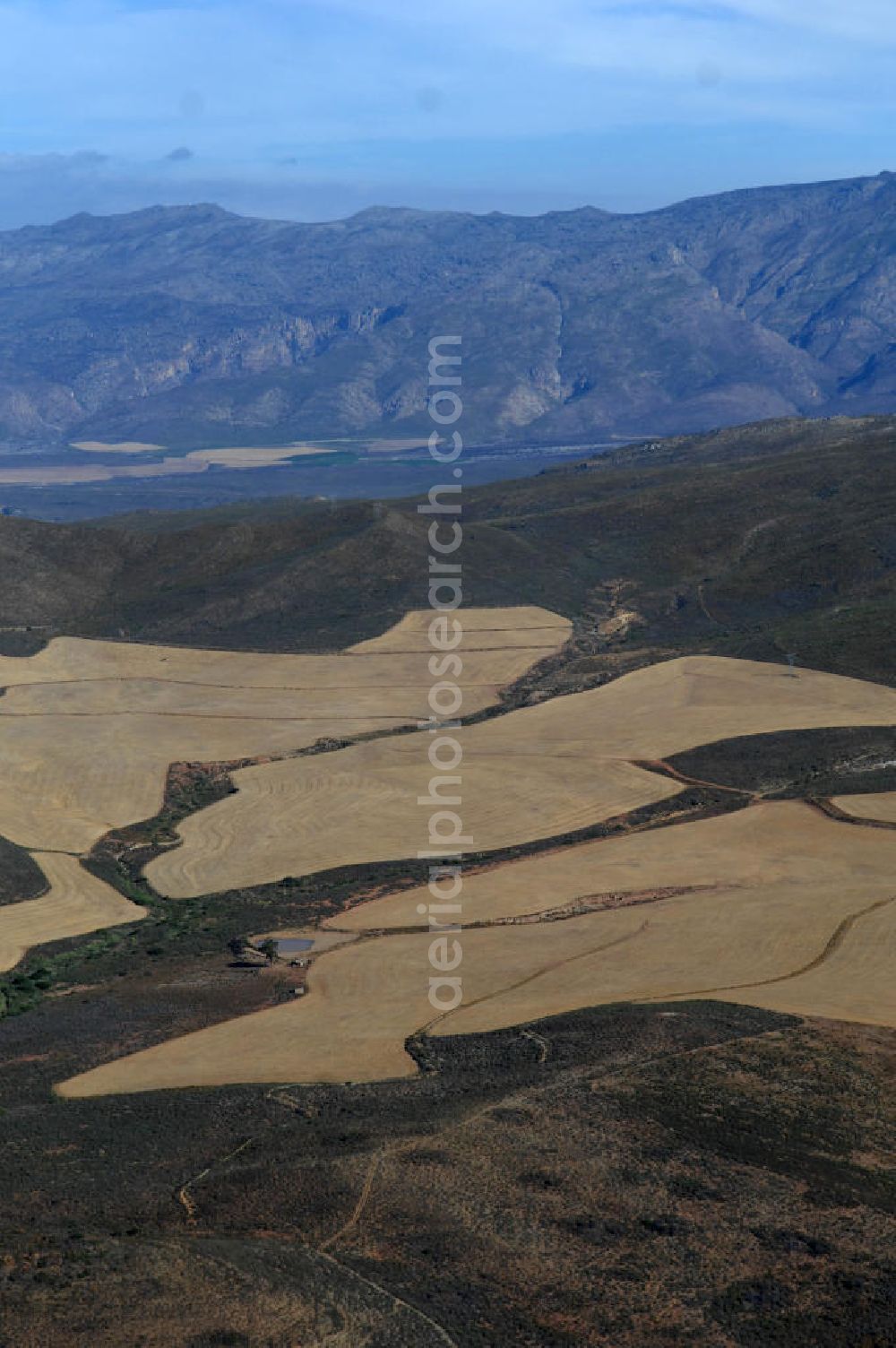 OVERBERG from above - The Overberg region in South Africa is predominantly used for the growing of grain