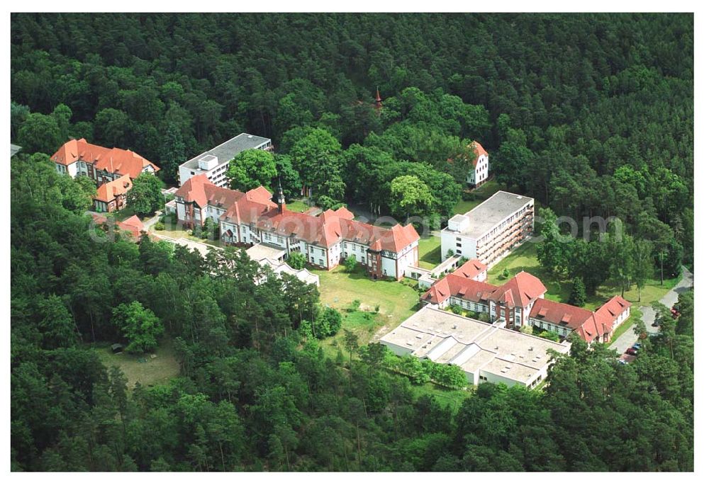 Aerial photograph Belzig / BRB - Blick auf die Reha - Klinikum Hoher Fläming in Belzig Reha-Klinikum Hoher Fläming Belzig Hermann-Lielje-Straße 3 14806 Belzig Fon: 03 38 41 / 5 40 Fax: 03 38 41 / 5 47 99 Email: verw-hf@rehaklinik.de