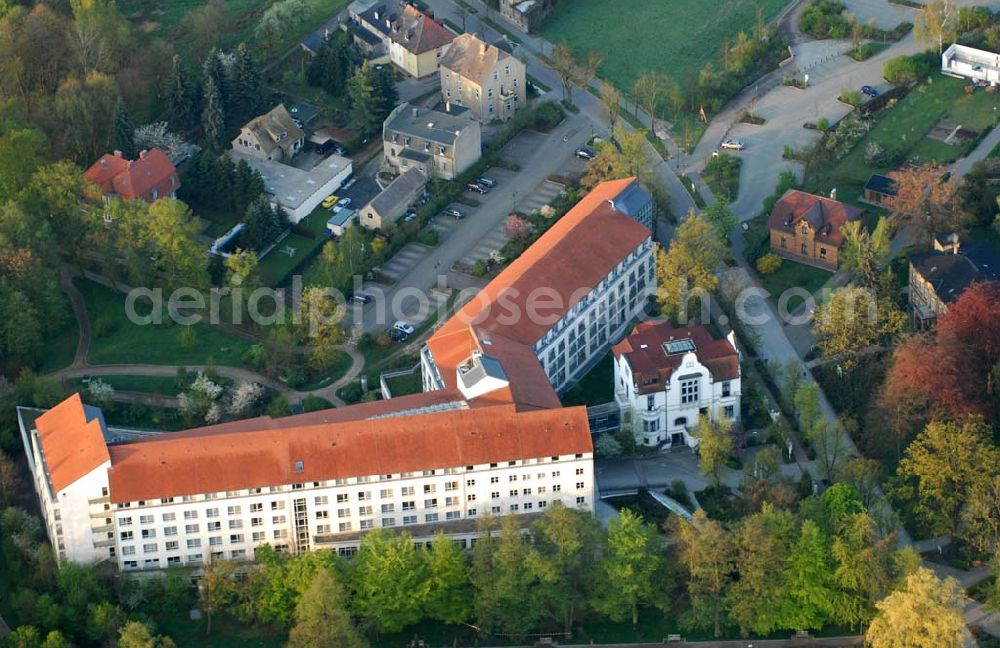 Bad Schmiedeberg from above - Blick auf die Rehaklinik in Bad Schmiedeberg. Kontakt: Reha-Klinik f. Orthop. u. Gyn. -AHB, Kurpromenade 3, 06905 Bad Schmiedeberg, Tel.: (034925) 6-0, Fax.: (034925) 62900