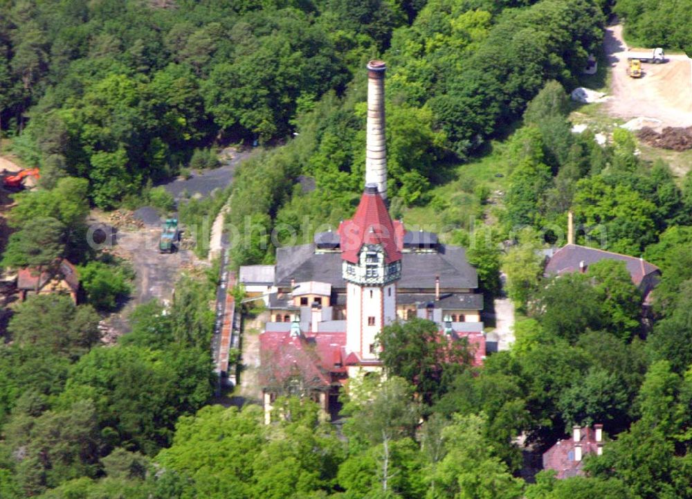 Aerial image Beelitz - Blick auf den rekonstruierten Wasserturm auf dem Gelände der Rehaklinik in Beelitz Kliniken Beelitz GmbH Neurologische Rehabilitationsklinik Beelitz-Heilstätten Paracelsusring 6 a D- 14547 Beelitz-Heilstätten Telefon: (033204) 200,Telefax: (033204) 22001,Freecall: 0800 200 2291 Email: info@rehaklinik-beelitz.de Achim Walder: