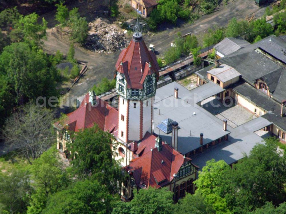 Beelitz from the bird's eye view: Blick auf den rekonstruierten Wasserturm auf dem Gelände der Rehaklinik in Beelitz Kliniken Beelitz GmbH Neurologische Rehabilitationsklinik Beelitz-Heilstätten Paracelsusring 6 a D- 14547 Beelitz-Heilstätten Telefon: (033204) 200,Telefax: (033204) 22001,Freecall: 0800 200 2291 Email: info@rehaklinik-beelitz.de Achim Walder: