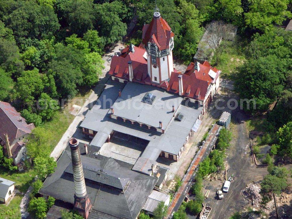 Aerial image Beelitz - Blick auf den rekonstruierten Wasserturm auf dem Gelände der Rehaklinik in Beelitz Kliniken Beelitz GmbH Neurologische Rehabilitationsklinik Beelitz-Heilstätten Paracelsusring 6 a D- 14547 Beelitz-Heilstätten Telefon: (033204) 200,Telefax: (033204) 22001,Freecall: 0800 200 2291 Email: info@rehaklinik-beelitz.de Achim Walder: