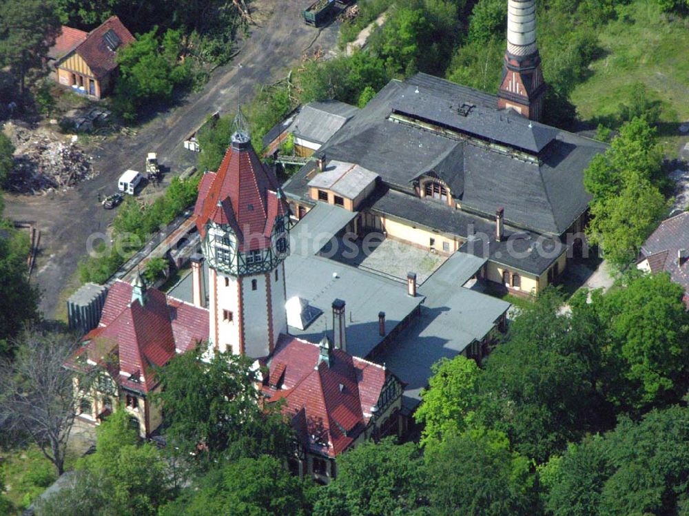 Aerial photograph Beelitz - Blick auf den rekonstruierten Wasserturm auf dem Gelände der Rehaklinik in Beelitz Kliniken Beelitz GmbH Neurologische Rehabilitationsklinik Beelitz-Heilstätten Paracelsusring 6 a D- 14547 Beelitz-Heilstätten Telefon: (033204) 200,Telefax: (033204) 22001,Freecall: 0800 200 2291 Email: info@rehaklinik-beelitz.de Achim Walder: