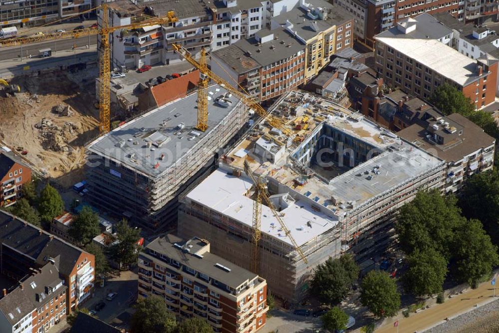 Bremen from the bird's eye view: Bremen,13.09.2006,Blick auf den Rohbau von Radio Bremen zwischen Großenstraße und Schlachte Ecke Kalkstraße,Erstellende Firma: Firmengruppe Riedel Bau,Silbersteinstraße 4,97424 Schweinfurt,Telefon: (0 97 21) 6 76 - 0, Telefax: (0 97 21) 6 76 - 1 10,E-mail:info@riedelbau.de, Bauleiter: Hr. Fink: 0171-3326834