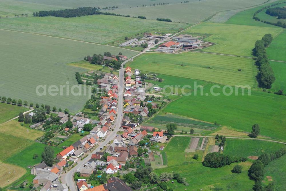 Aerial photograph Rosian - Blick auf Rosian;PLZ:39279; Anschrift der Verwaltung: Pusckinpromenade 2; 39261 Zerbst;