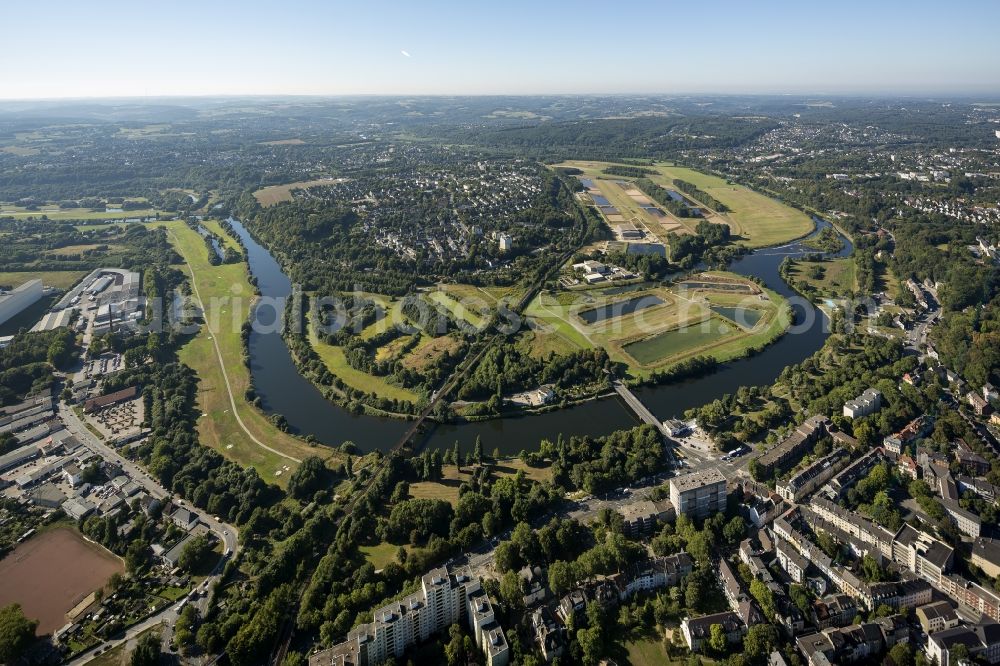 Aerial photograph Jüchen - View of the Ruhr in Essen in the state of North Rhine-Westphalia