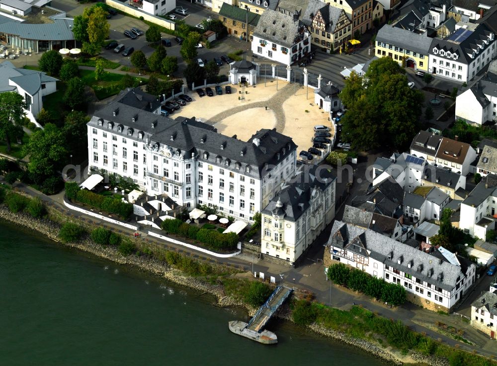 Neuwied from the bird's eye view: Look at the Schloss Engers in Neuwied in Rhineland-Palatinate. The building is considered a jewel of late baroque architecture