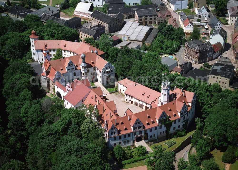 Glauchau from above - Blick auf das Schloss Glauchau, Kontakt: Museum und Kunstsammlung, Schloß Hinterglauchau, 08371 Glauchau, Tel.: 0 37 63 / 29 31, schlossmuseum@glauchau.de,