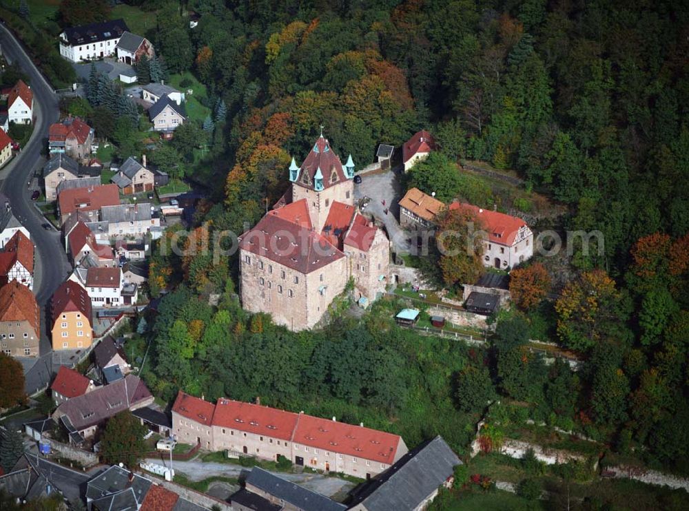 Liebstadt from above - Blick auf das Schloss Kuckuckstein in Liebstadt in Sachsen, Kontakt:Tel / Fax: 035025 / 50283,