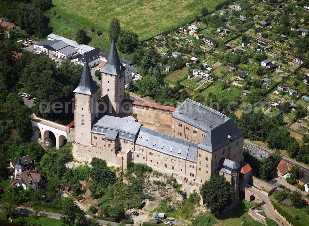 Rochlitz from above - Blick auf das Schloss Rochlitz in Rochlitz, Kontakt: Schloss Rochlitz, Sörnziger Weg 1, 09306 Rochlitz, Tel.: 03737-492310,