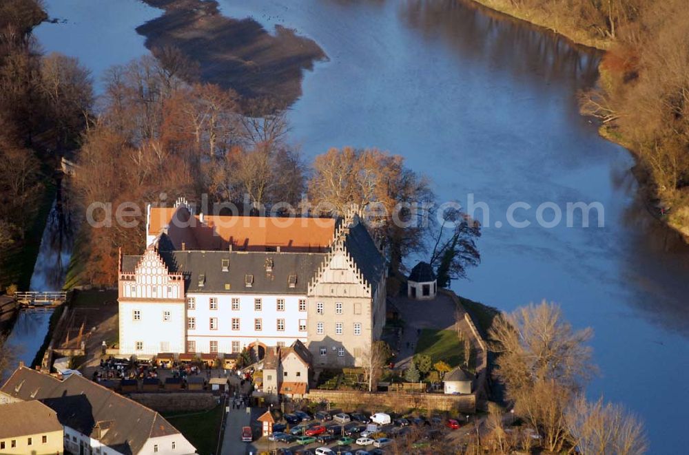 Aerial image Trebsen - , Blick auf das Schloss in Trebsen, Förderverein für Handwerk und Denkmalpflege e.V. Schloss Trebsen, Thomas-Müntzer-Gasse 2, 04687 Trebsen, Geschäftsführer: Dipl.-Ing. Uwe Bielefeld, Tel.: 034383-92300, Fax:034383-92350 E-mail: u.bielefeld@schloss-trebsen.de,