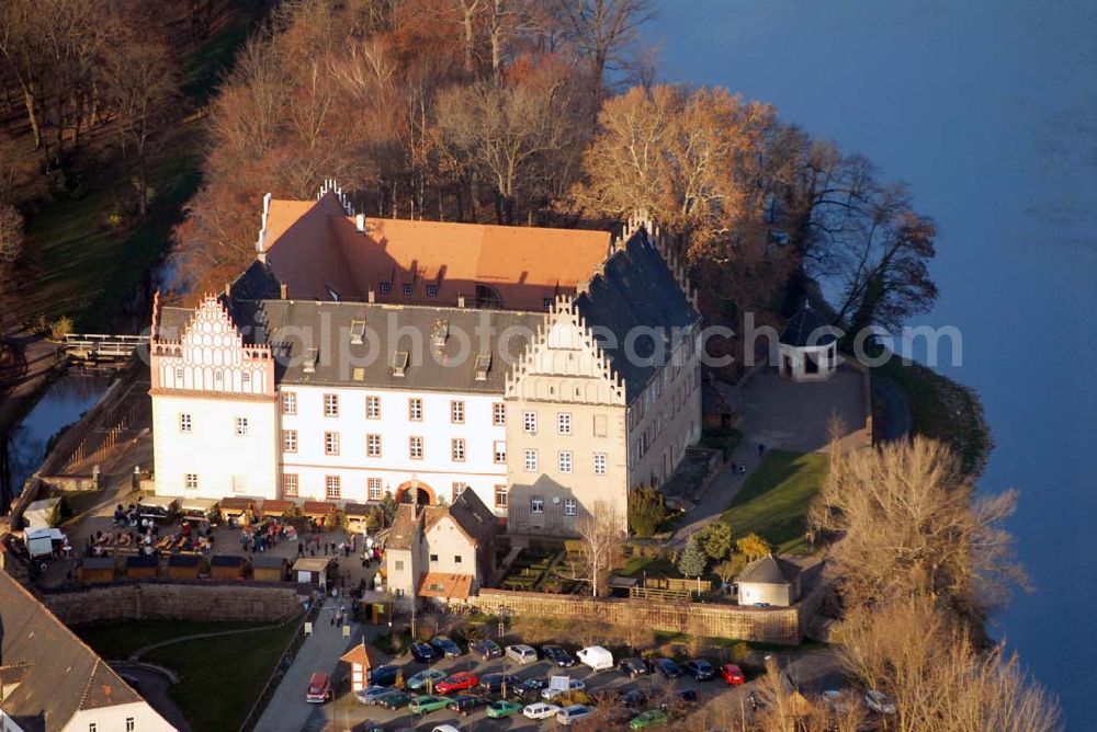 Trebsen from above - , Blick auf das Schloss in Trebsen, Förderverein für Handwerk und Denkmalpflege e.V. Schloss Trebsen, Thomas-Müntzer-Gasse 2, 04687 Trebsen, Geschäftsführer: Dipl.-Ing. Uwe Bielefeld, Tel.: 034383-92300, Fax:034383-92350 E-mail: u.bielefeld@schloss-trebsen.de,