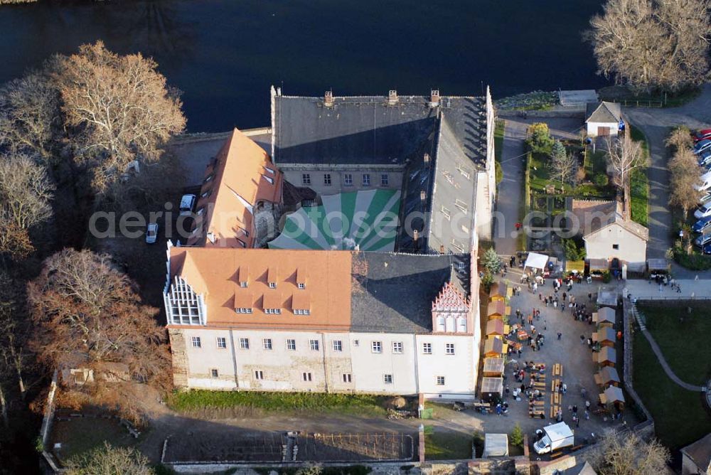 Trebsen from above - , Blick auf das Schloss in Trebsen, Förderverein für Handwerk und Denkmalpflege e.V. Schloss Trebsen, Thomas-Müntzer-Gasse 2, 04687 Trebsen, Geschäftsführer: Dipl.-Ing. Uwe Bielefeld, Tel.: 034383-92300, Fax:034383-92350 E-mail: u.bielefeld@schloss-trebsen.de,