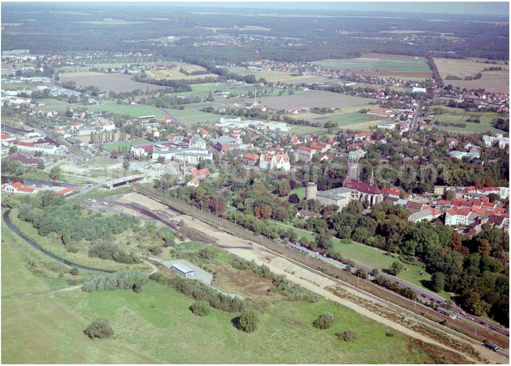 Wittenberg from above - Bau der Ortsumgehungsstraße B2 / B 187 südöstlich in Wittenberg an der Elbe. Projektsteuerung: Schüßler-Plan Ingenieurgesellschaft für Bau- und Verkehrswegeplanung mbH.