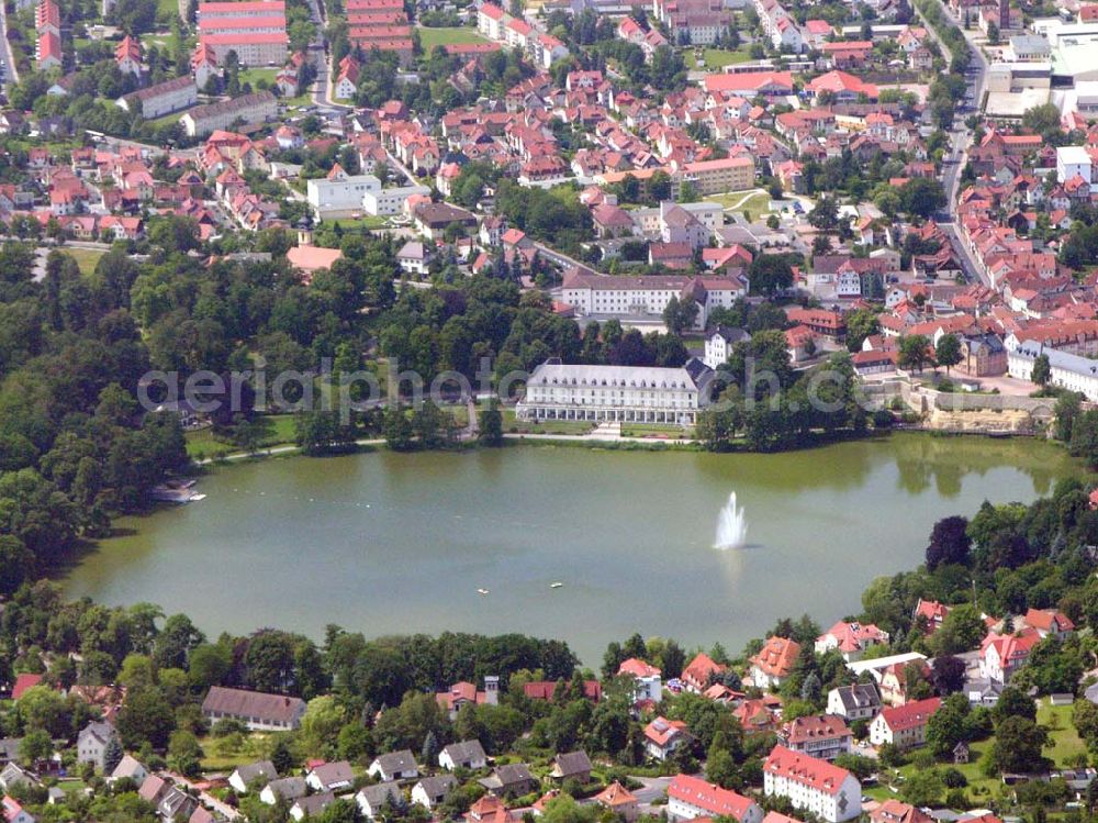 Aerial image Bad Salzungen / Thüringen - Blick auf die Seeklinik Bad Salzungen in Bad Salzungen. Asklepios Burgseekliniken Bad Salzungen Postfach 1234, 36433 Bad Salzungen Geschäftsführer: Martin Merbitz email: BadSalzungen@asklepios.com Achim Walder: