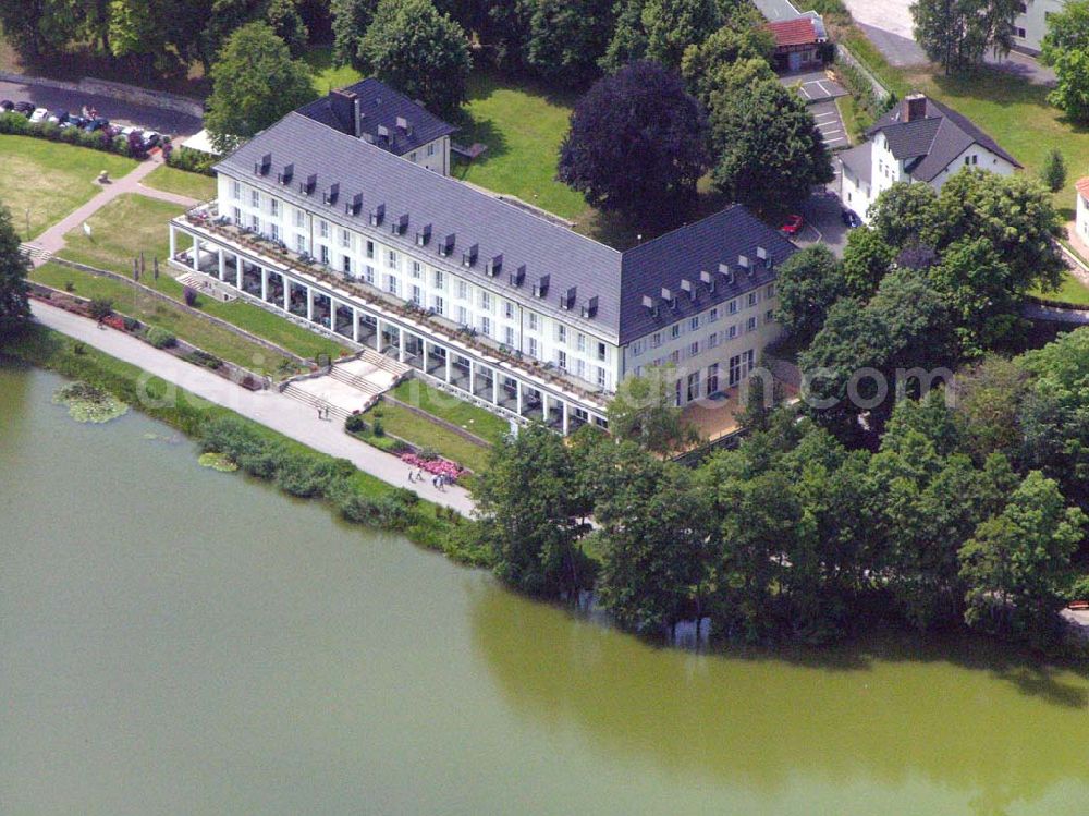 Aerial image Bad Salzungen / Thüringen - Blick auf die Seeklinik Bad Salzungen in Bad Salzungen. Asklepios Burgseekliniken Bad Salzungen Postfach 1234, 36433 Bad Salzungen Geschäftsführer: Martin Merbitz email: BadSalzungen@asklepios.com Achim Walder: