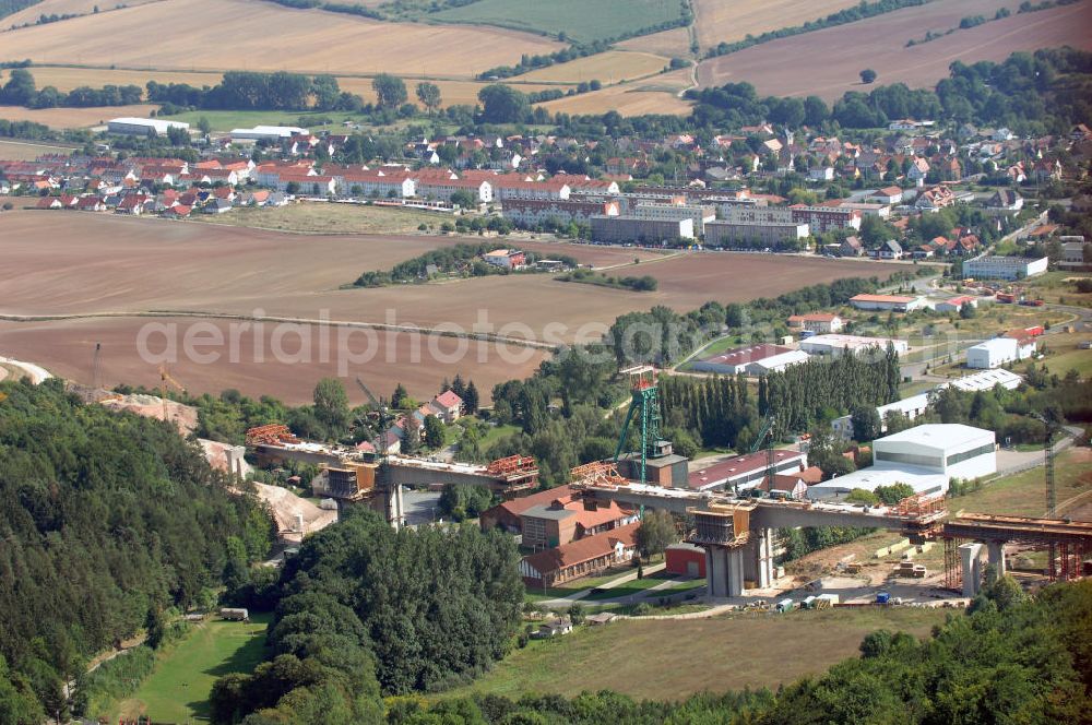 Sollstedt from above - Blick auf Sollstedt und die Baustelle zur Bundesautobahn A38. Sollstedt ist eine Gemeinde, die an den Ausläufern des Südharzes am Rande des Eichsfelds liegt. Momentan wird dort die Bundesautobahn A38 gebaut. Kontakt: Gemeindeverwaltung Sollstedt, Am Markt 2, 99759 Sollstedt, Tel.: +49(0)36338 358 0, Fax: +49(0)36338 60022, Achim Walder: