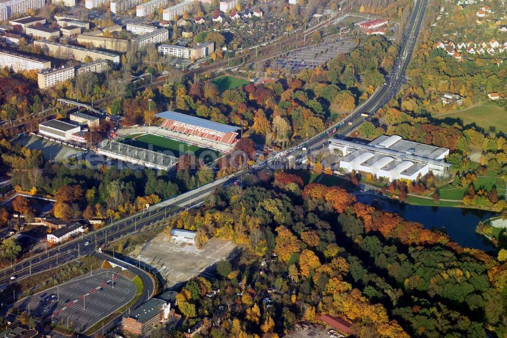 Aerial photograph Cottbus / Brandenburg - 29.10.2005 CottbusBlick auf das Areal des Fußball- Stadion Am Eliaspark 1in 03042 Cottbus