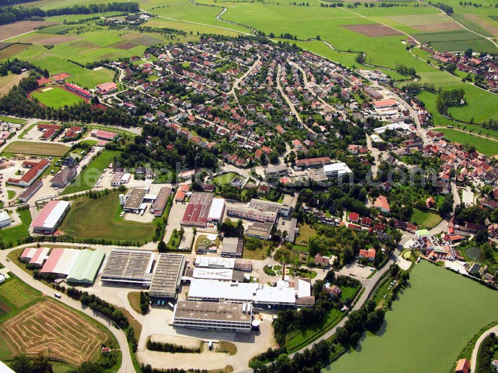 Aerial image Leutershausen - 27.08.2005 Leutershausen; Leutershausen ist eine Stadt an der Altmühl im Landkreis Ansbach, Regierungsbezirk Mittelfranken im Bundesland Bayern.