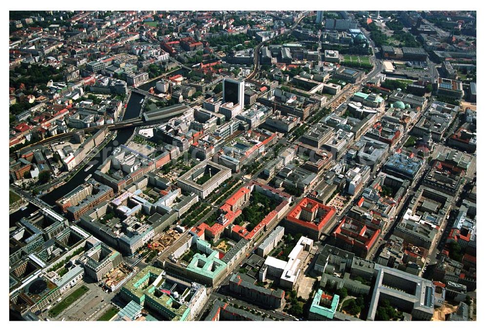 Aerial image Berlin - Umbau der Straße Unter den Linden / Friedrichstraße in Berlin-Mitte