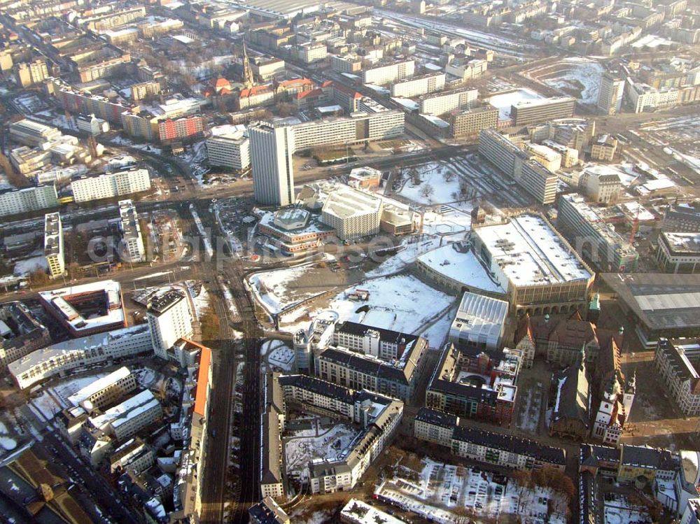 Chemnitz / Sachsen from above - 15.01.2006 Chemnitz:Stadtzentrum mit dem Markt, Opernhaus und der Kirche in der Chemnitzer Altstadt. Mit im Bild die Einkaufsgalerie Roter Turm der Sachsenbau Beteiligungsgesellschaft mbH & Co KG.