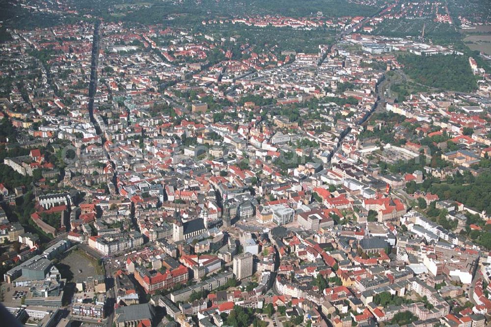 Aerial photograph Halle (Sachsen-Anhalt) - Blick auf das Stadtzentrum von Halle