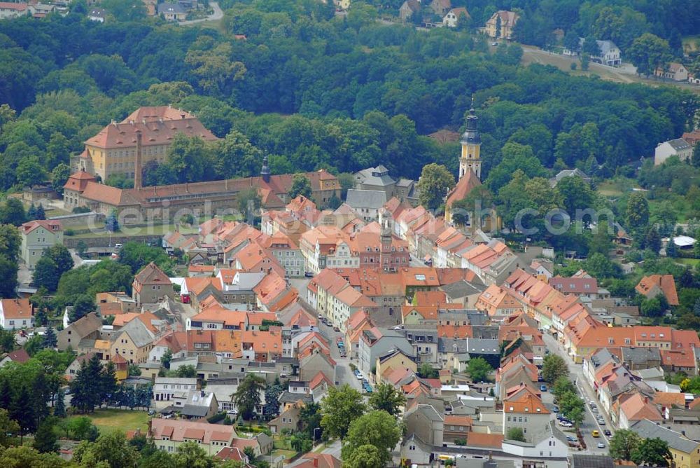 Aerial image Königsbrück - Blick auf das Stadtzentrum von Königsbrück in Sachsen.