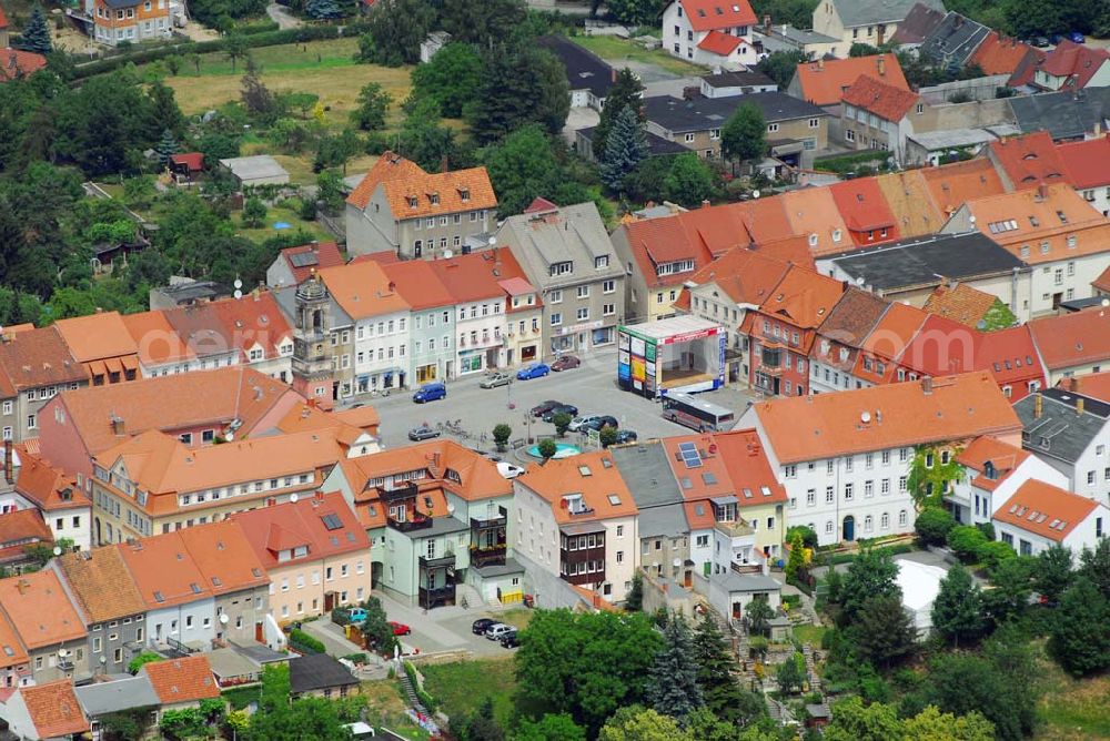 Aerial photograph Königsbrück - Blick auf das Stadtzentrum von Königsbrück in Sachsen.