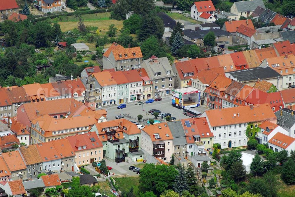 Königsbrück from above - Blick auf das Stadtzentrum von Königsbrück in Sachsen.