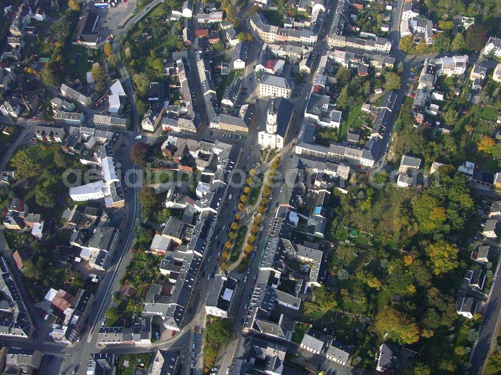  Markneukirchen ( Sachsen ) from above - Stadtzentrum von Markneukirchen