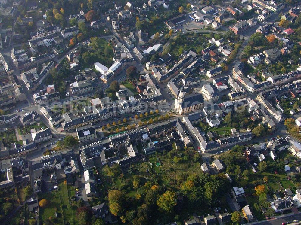  Markneukirchen ( Sachsen ) from the bird's eye view: Stadtzentrum von Markneukirchen