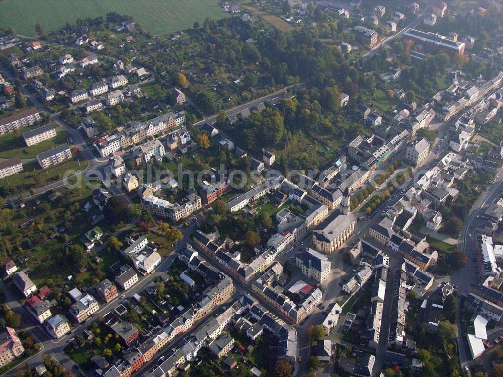 Aerial image Markneukirchen ( Sachsen ) - Stadtzentrum von Markneukirchen