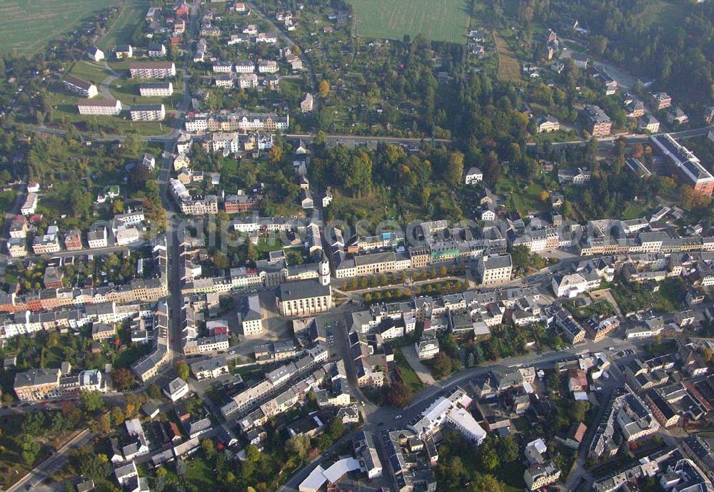  Markneukirchen ( Sachsen ) from above - Stadtzentrum von Markneukirchen