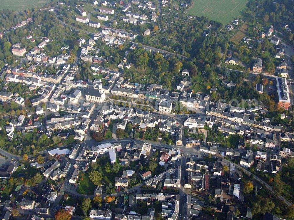 Aerial image Markneukirchen ( Sachsen ) - Stadtzentrum von Markneukirchen