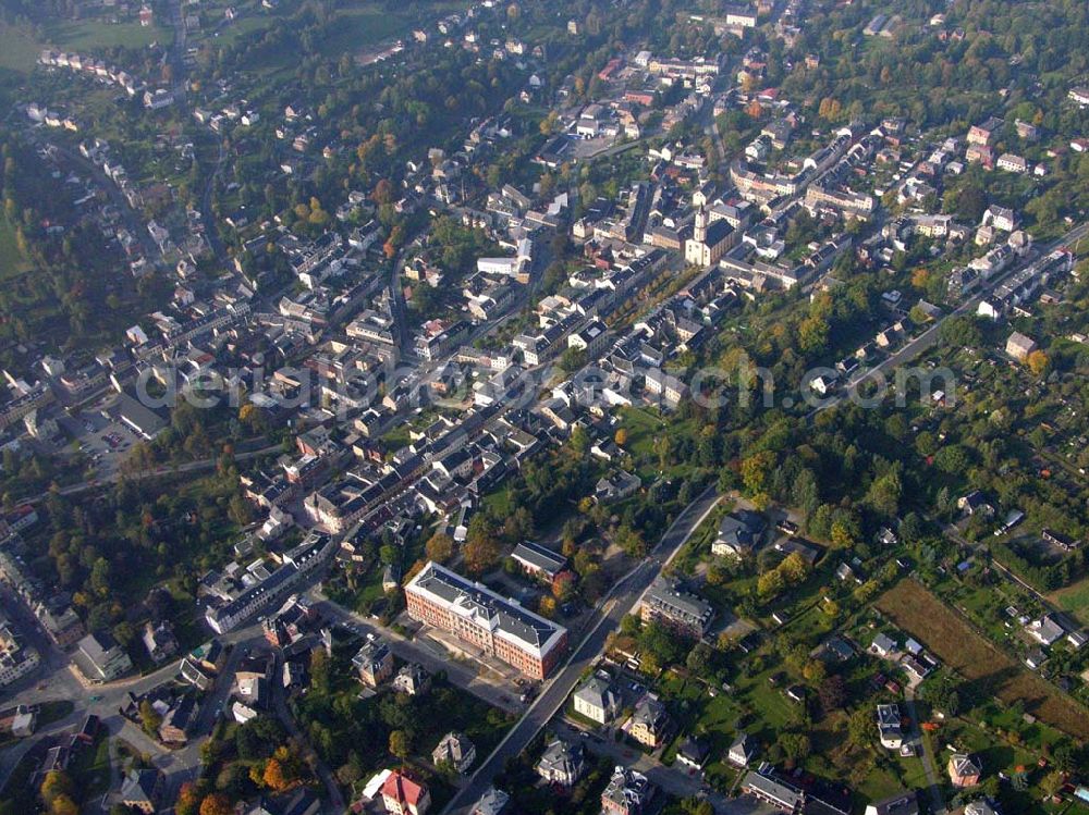 Aerial image Markneukirchen ( Sachsen ) - Stadtzentrum von Markneukirchen