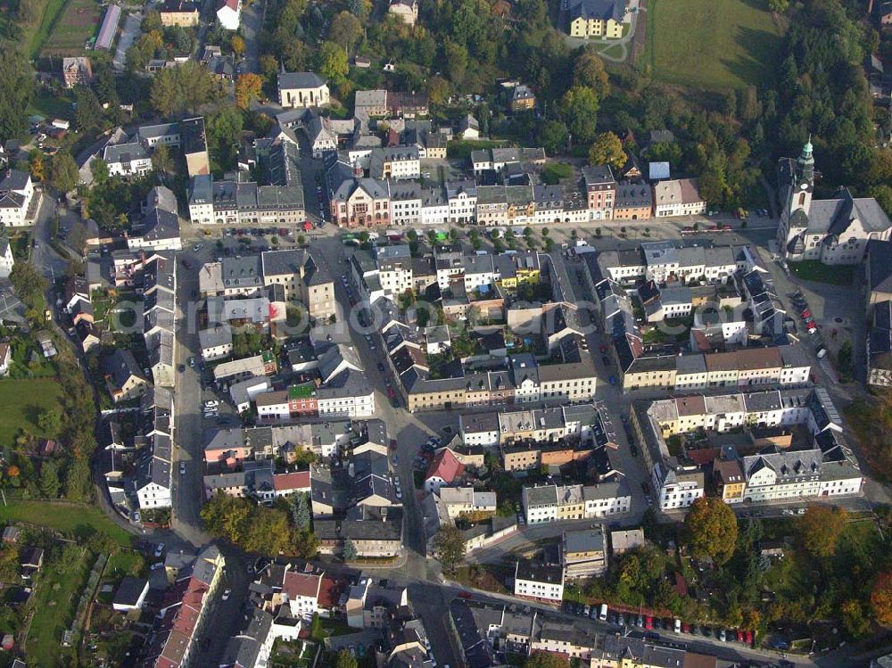 Markneukirchen from above - Stadtzentrum von Markneukirchen