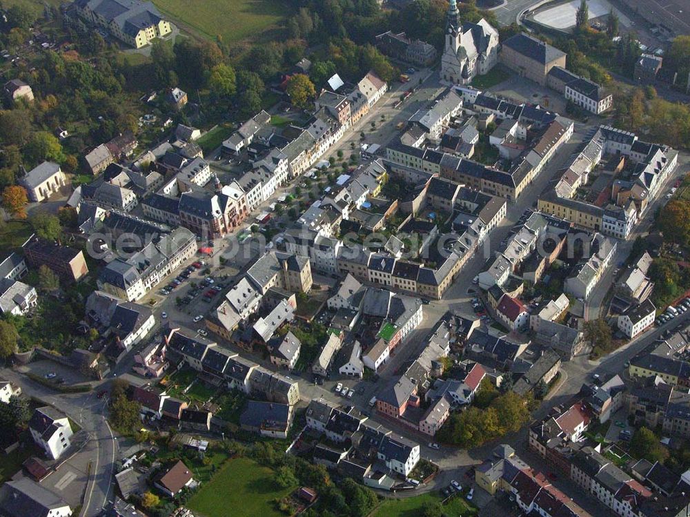 Markneukirchen from the bird's eye view: Stadtzentrum von Markneukirchen