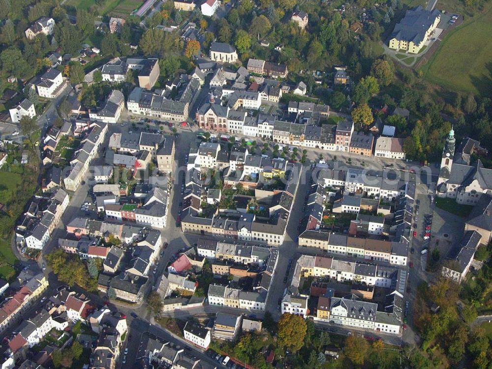 Markneukirchen from above - Stadtzentrum von Markneukirchen