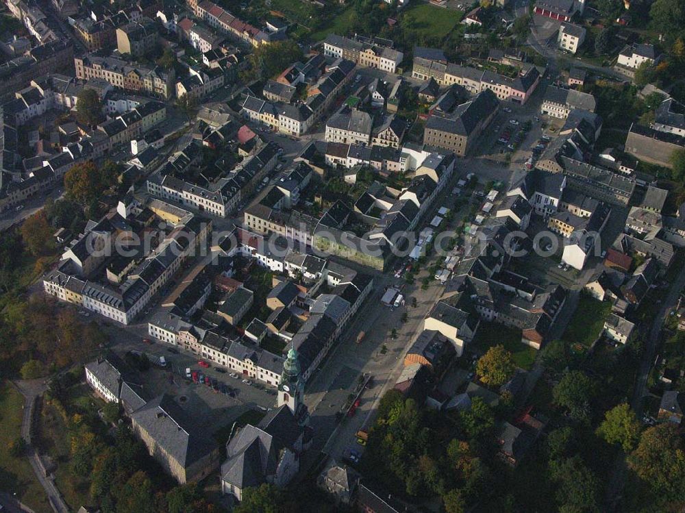 Markneukirchen from above - Stadtzentrum von Markneukirchen